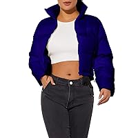 Hujoin Women's Crop Short Jacket Cropped Puffer Fashion Jackets for Women Warm Winter Lightweight Coat