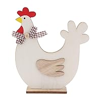 BESTOYARD Woodsy Decor Easter Wood Tabletop Decorations Wood Easter Chick Figurines Hen Wooden Cutout Easter Ornaments for Home Store Office Centerpiece Decoration Hen Style Desk Topper