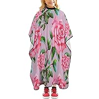 Pink Rose Printed Barber Cape Hair Cutting Apron Professional Salon Haircut Capes for Men Women