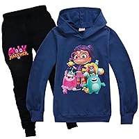 Little/Big Girls Abby Hatcher Bassic Hoodie Pullover and Sweatpants Set,Novelty Tracksuit with Hood(2-16Y,7 Colors)