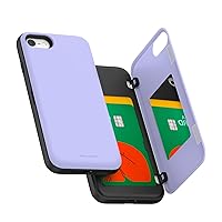 GOOSPERY iPhone SE 2022/7/8 Wallet Case - Magnet Closure, Card Holder, Dual Layer Protection, Slim Fit - Lilac Purple