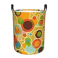 Colorful Abstract Circular Hamper â€“ Tall Printed Round Laundry Basket â€“ Perfect for Laundry, Storage, and Organizing