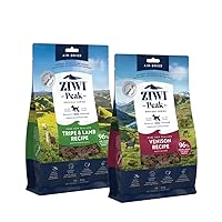 Bundle of ZIWI Peak Air-Dried Dog Food – All Natural, High Protein, Grain Free and Limited Ingredient with Superfoods (Venison, 1.0 lb + Tripe & Lamb, 1.0 lb)