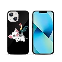 Moana Pua Pig and HeiHei Chicken Cute Phone Case Compatible for iPhone 13 Mini/iPhone 13/iPhone 13 Pro/iPhone 13 Pro Max Glass Protector Cover