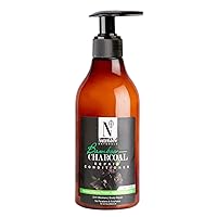 NUTRIGLOW Natural's Bamboo & Charcoal Conditioner With Jojoba & Argan Oil For Damage Repair Anti Frizz Hair, Deep Conditioning Smooth Shiny Look, No Paraben & Sulphate, 10 Fl Oz