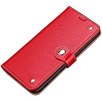 Case for Apple iPhone 11 Pro Max (2019) 6.5 Inch, Clamshell Leather Phone Wallet Case, Leather Cover with Card Slots, Kickstand Feature (Color : Red)