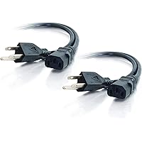C2G 10FT Replacement AC Power Cord - Power Cable for TV, Computer, Monitor, Appliance & More (03134) (2 Pack)