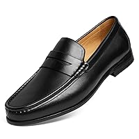 Journey West Mens Penny Loafers with Genuine Leather Business Dress Slip on Loafer Shoes for Men
