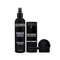 Pacinos Black Hair Fibers Freeze Hair Spray - Product Bundle - Firm Hold, No Shine, Sculpting and Styling Men’s Hair Products - Designed for All Hair Types