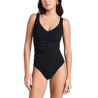 Women's Basics V Neck Silent Underwire Tank One Piece with High Back
