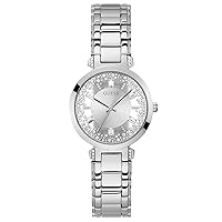 GUESS Ladies 33mm Watch - Silver Tone Strap Silver Dial Silver Tone Case