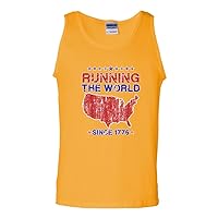 City Shirts Running The World Since 1776 America DT Adult Tank Top