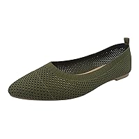 Women's Classic Ballet Flats, Pointed Toe Comfortable Dress Shoes Flats, Soft Knit Slip On Flats Shoes for Women