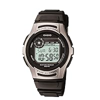 Casio Men's W213-1ACF Basic Black and Silver Digital Watch