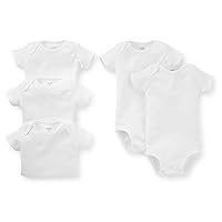 Carter's Unisex Baby 5-Pack S/S Bodysuits - White - 18 Months