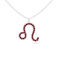 Leo Zodiac Pendant Necklace for Women Girls, in Sterling Silver / 14K Solid Gold/Platinum