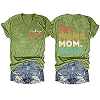 Mama Shirt, Ma Mama Mom Bruh Tshirt, Funny Casual Tee, V Neck Tops