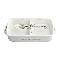 Mud Pie, White, Circa Side Baker Set, 2.5