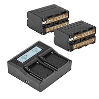 2X NP-F970 7.2V 56.2Wh Li-Ion Batteries, Bundle with Green Extreme Dual Charger Kit