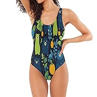 Funny Cartoon Beaver Swimwear Monokini Beachwear One Piece Swimsuit Bathing Suits for Women Teen Girl