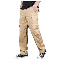 Mens Cargo Pants Multi Function Pockets Tactical Pants Straight Leg Trousers Combat Pants Sweatpants for Men