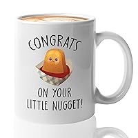 Baby Shower Coffee Mug 11oz White - Congrats on Your Little Nugget - Pregnant Mom Expecting Mama Nugget Baby New Baby Newborn