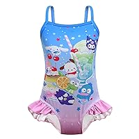 Girls Cartoon Bathing Suit Cute One Piece Swimsuit 5-13Y