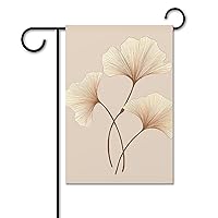 Garden Flag 12x18 Inch Welcome Yard Flag for Outside Spring Summer Seasonal House Flag Brown Ginkgo Leaves Double Side Outdoor Flag Personalizd Banner for Holiday Farmhouse Decoration