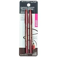 Maybelline Expert Eyes Twin Brow & Eye Pencil, Dark Brown [102], 0.06 oz (Pack of 6)