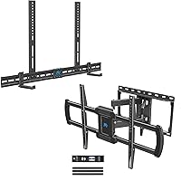Mounting Dream MD5425 Soundbar Mount Sound Bar TV Bracket, MD2296 TV Mount Bracket for Most 42-75 Inch Flat Screen TVs, Full Motion TV Wall Mounts with Swivel Articulating Dual Arms