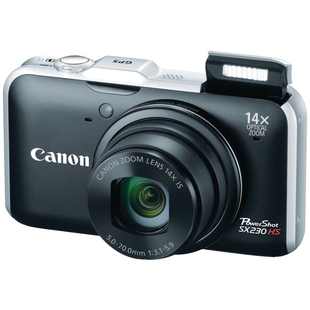 Canon PowerShot SX230 HS 12.1 MP CMOS Digital Camera with 14x Image Stabilized Zoom 28mm Wide-Angle Lens and 1080p Full-HD Video (Black) (OLD MODEL)