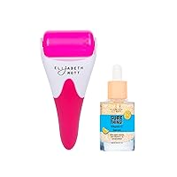 Ice Roller for Face & Eye Puffiness Relief and Vitamin C Anti-aging Face Serum with Alpha Arbutin, Cica, Vitamin C & E