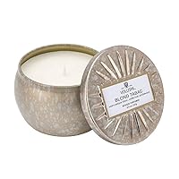 Voluspa Blond Tabac Candle | Mini Tin | 4 Oz. | 25 Hr Burn Time | Vegan | Coconut Wax and Natural Wicks for a Cleaner Burn