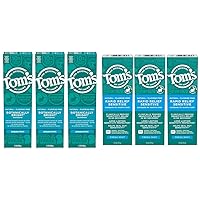 Natural Fluoride-Free SLS-Free Botanically Bright Toothpaste & Fluoride-Free Rapid Relief Sensitive Toothpaste, Fresh Mint, 4 oz. 3-Pack (Packaging May Vary)