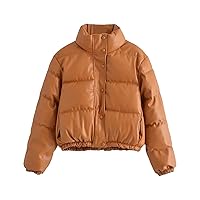 Women's Lightweight Long-Sleeve Full-Zip Water-Resistant Packable Puffer Jacket Casual Ultra Short Down Jacket