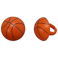 DECOPAC 3D Basketball Rings, Cupcake Decorations, Food Safe Cake Toppers – 24 Pack, Multicolor