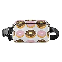 Cute Donut Fanny Packs for Women Men Belt Bag with Adjustable Strap Fashion Waist Packs Crossbody Bag Waist Pouch for Travelling Running