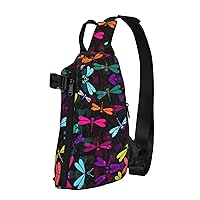 Cute Dragonfly Print Crossbody Backpack Cross Pack Lightweight Sling Bag Travel, Hiking