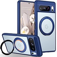 for Google Pixel 8 Pro Magnetic Case Compatible with Magsafe [Invisible Kickstand] Shockproof Anti-Fingerprint Matte Translucent Cover Protective Phone Case for Pixel 8 Pro 5G (Blue)