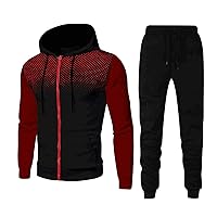 Men Long Sleeve Pullover Hoodie Winter Sports Casual Fitness Suit With Dots Hoodie Sweatshirt And Pants