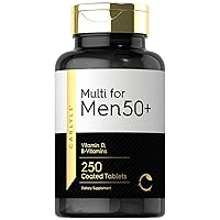 Multivitamin for Men 50 and Over | 250 Count | with B Vitamins, Vitamin D, Magnesium & Zinc | Gluten Free Supplement | by Carlyle