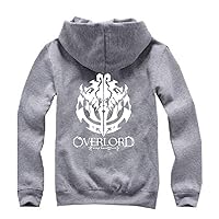 Anime Overlord Hoodie Jacket Adult Cosplay Zip Fleece Hooded Sweatshirt Coat Cardigan