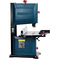 8 Inch Band Saw, 0-45 Tilting Range, 3A & 1800RPM Pure Copper Motor Bandsaw, for Woodworking Aluminum Plastic, Benchtop Band Saw with Fence and Miter Gauge