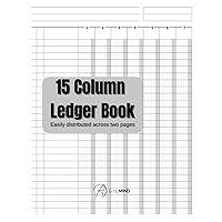 15 Column Ledger Book - BookFactory - Accounting Ledger - Notebook fifteen Columns - Columnar Accountant Book Format - over 100 pages, 8