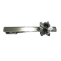 Silver Toned Welsh Daffodil Flower Square Tie Clip