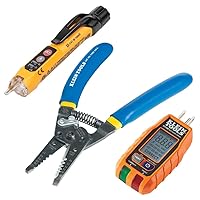 Klein Tools 80041 Outlet Repair Tool Kit with GFCI Receptacle Tester, Non Contact Voltage Tester and Wire Stripper, 3-Piece