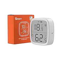 Zigbee Indoor Temperature Humidity Sensor, SNZB-02D LCD Zigbee Thermometer Hygrometer, Works with Alexa & Google Home for Remote Monitoring and Home Automation, ZigBee 3.0 Hub Required, 1-Pack