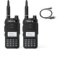 2 Pack Radioddity MU-5 MURS Radio, License Free Two-Way Radio Rechargeable, Display Sync for Industrial Business Retail + PC002 FTDI USB Programming Cable Compatible with Windows 7/8/10/11 macOS