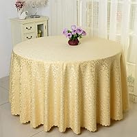 Fabric Fade Resistant Large Table Cover with Skirt for Parties Wedding,Round PVC Hotel Tablecloth,Vinyl Waterproof Oil-Proof Durable Table Cover Yellow 280cm(110inch)
