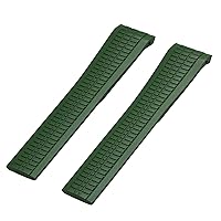 for Patek Philippe Aquanaut 5164R-001 Metal Pins Watch Belt 21mm Rubber Watchband (Color : Green, Size : No Buckle)